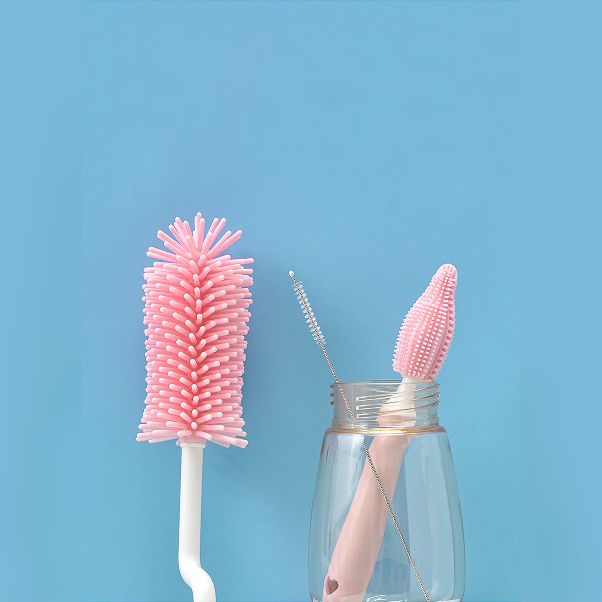 Straw Silicone Scrubbing Brush For Baby Bottle
